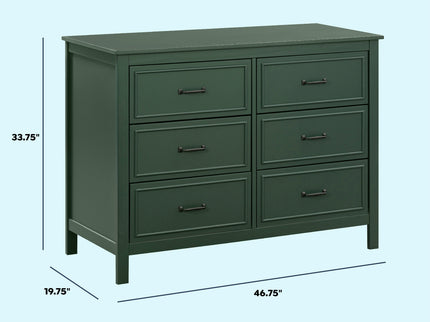 M12826FRGR,DaVinci,Charlie 6-Drawer Double Dresser in Forest Green