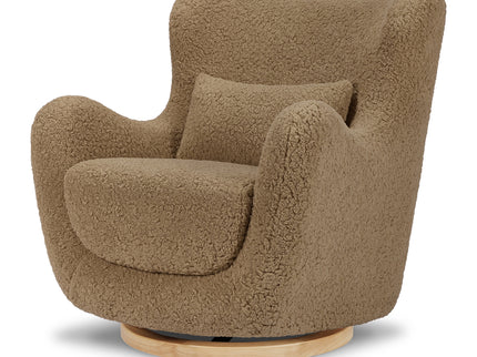 M24187CTSLB,Nursery Works,Solstice Swivel Glider in Cortado Shearling w/ Light Wood Base
