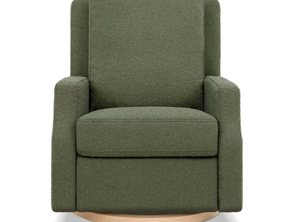 M22287OBLB,Namesake,Crewe Recliner and Swivel Glider in Olive Boucle w/Light Wood Base