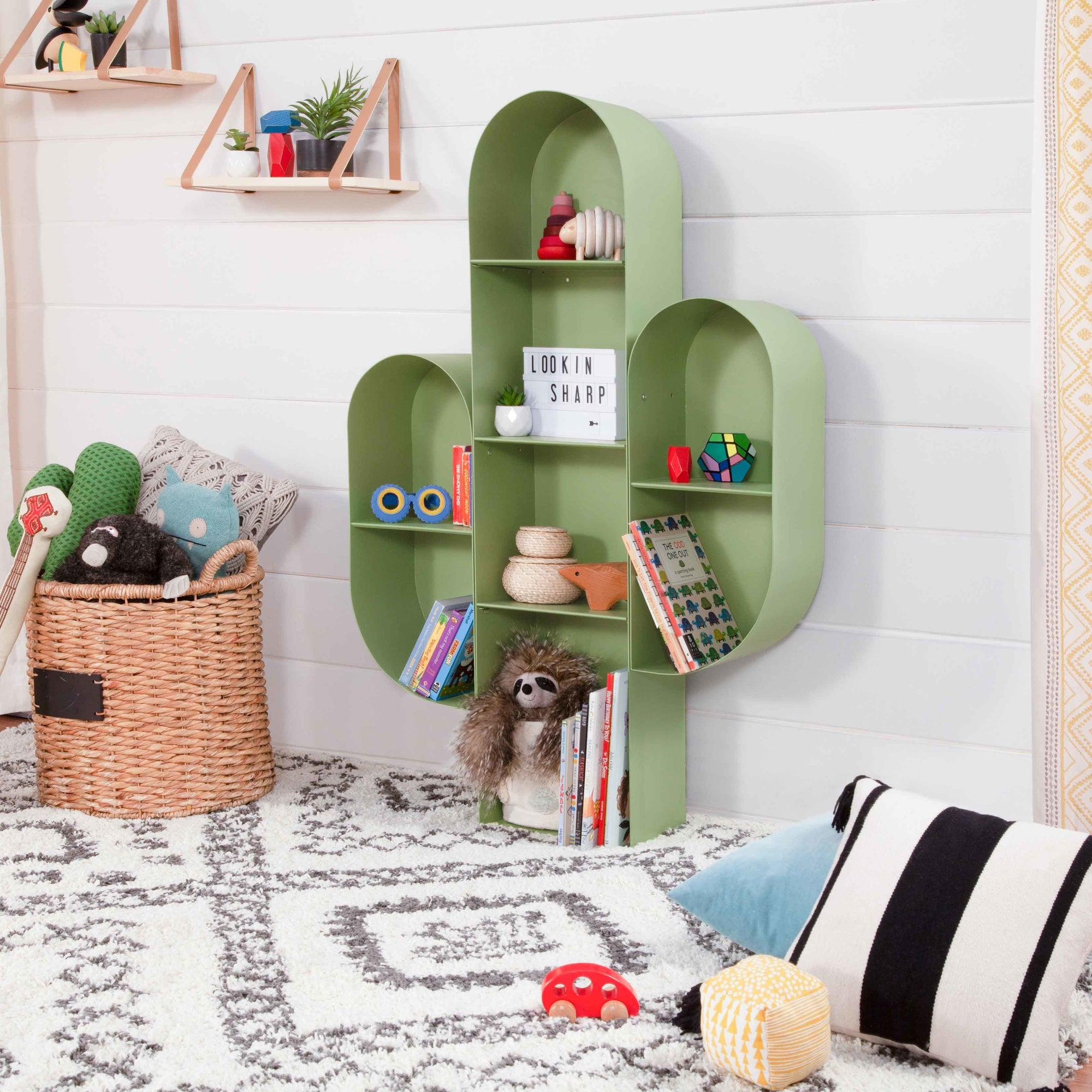 M20011SGR,Babyletto Kids,Cactus Bookcase in Sage Green