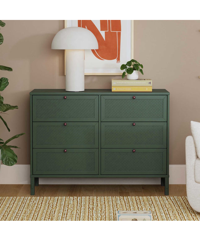 M24926FRGR,DaVinci,Margot 6-Drawer Dresser in Forest Green