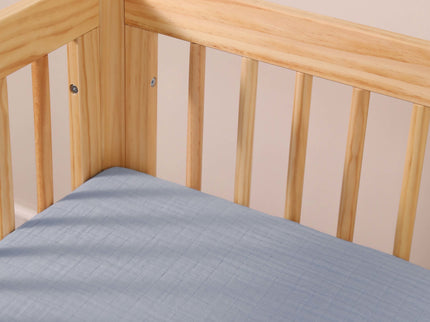 T29633DP,Babyletto,Dewdrop Muslin All-Stages Midi Crib Sheet in GOTS Certified Organic Cotton