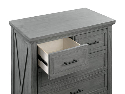 B14525WC,Monogram by Namesake,Emory Farmhouse 6-Drawer Chest in Weathered Charcoal