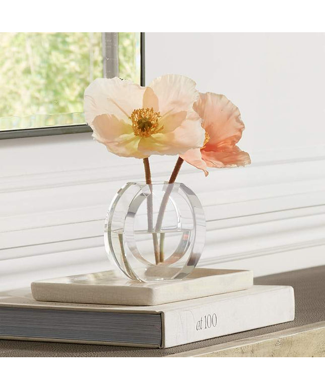 Polara 4 1/2" High Clear Glass Round Decorative Vase