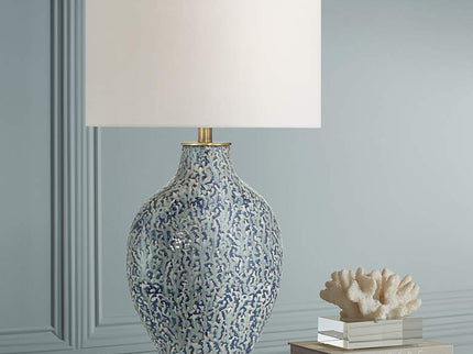 Possini Euro 29 1/2" High Victoria White and Blue Ceramic Table Lamp