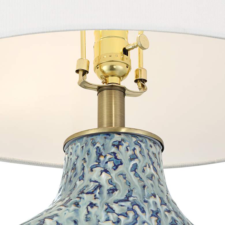 Possini Euro 29 1/2" High Victoria White and Blue Ceramic Table Lamp