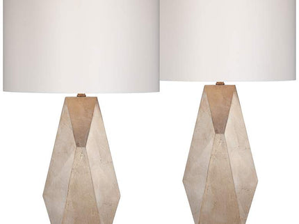Possini Euro 32 1/2" Champagne Gold Geometric Table Lamps Set of 2