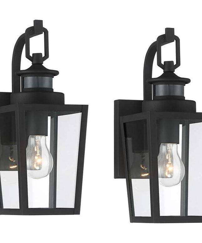 Possini Euro Ackerly 14"H Motion Sensor Outdoor Wall Light Set of 2