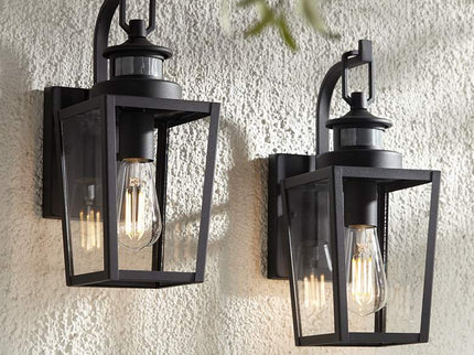 Possini Euro Ackerly 14"H Motion Sensor Outdoor Wall Light Set of 2