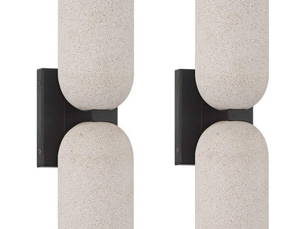 Possini Euro Amalfi 15"H Cement 2-Light LED Wall Sconce Set of 2