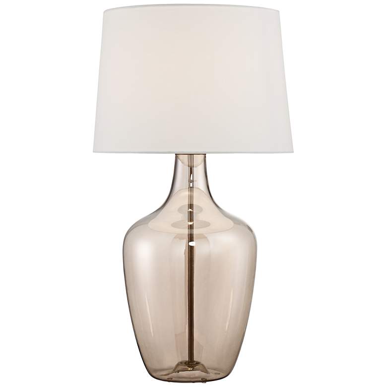Possini Euro Ania 31" Modern Clear Champagne Glass Jar Table Lamp