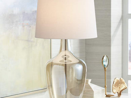 Possini Euro Ania 31" Modern Clear Champagne Glass Jar Table Lamp