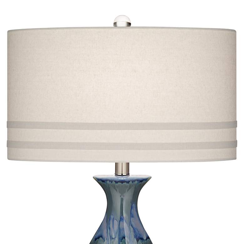 Possini Euro Annette 38" High Blue Drip Ceramic Table Lamps Set of 2