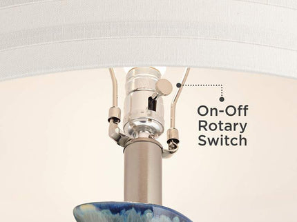 Possini Euro Annette 38" High Blue Drip Ceramic Table Lamps Set of 2