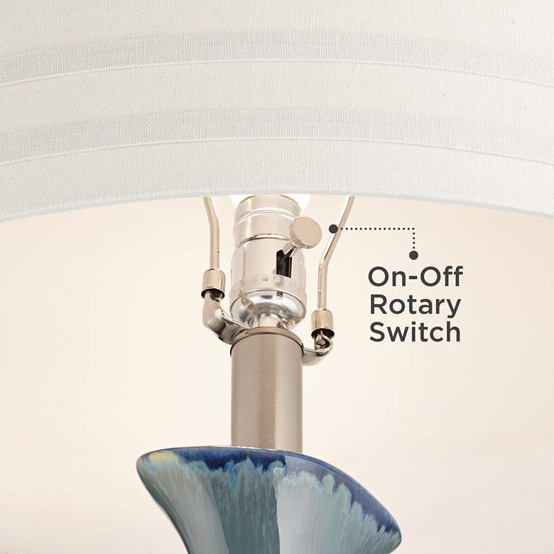 Possini Euro Annette 38" High Blue Drip Ceramic Table Lamps Set of 2