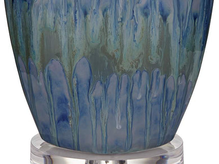 Possini Euro Annette 38" High Blue Drip Ceramic Table Lamps Set of 2