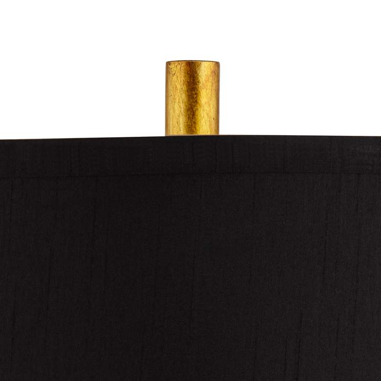 Possini Euro Athena 35 1/2" Black Shade Gold Leaf Modern Table Lamp