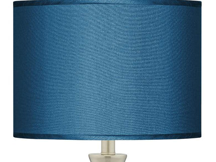 Possini Euro Blue Faux Silk Brushed Nickel Touch Table Lamps Set of 2