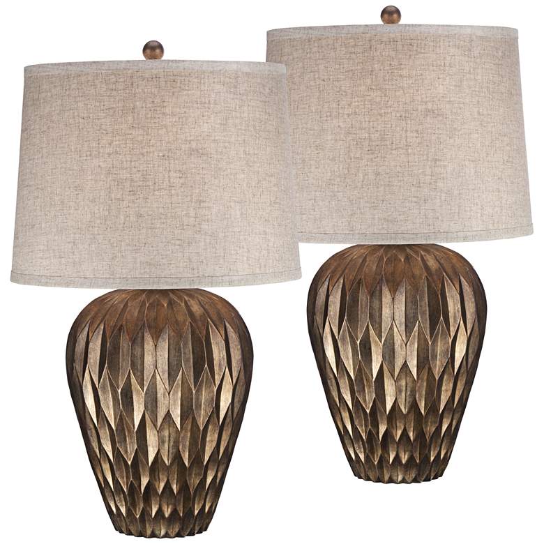 Possini Euro Buckhead 28" High Bronze Modern Urn Table Lamps Set of 2