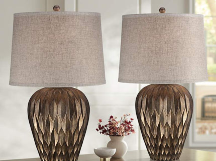 Possini Euro Buckhead 28" High Bronze Modern Urn Table Lamps Set of 2