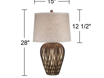 Possini Euro Buckhead 28" High Bronze Modern Urn Table Lamps Set of 2