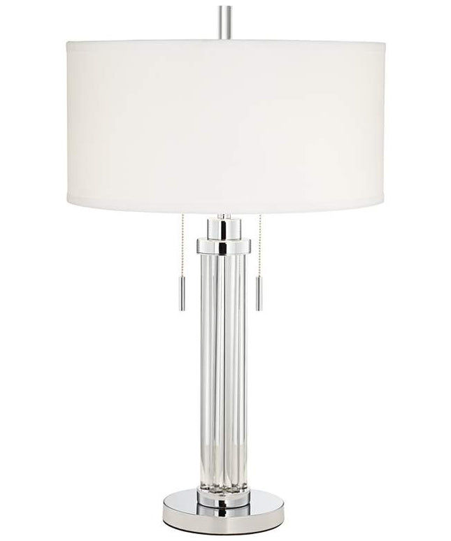 Possini Euro Cadence 30" Modern Glass Column Table Lamp