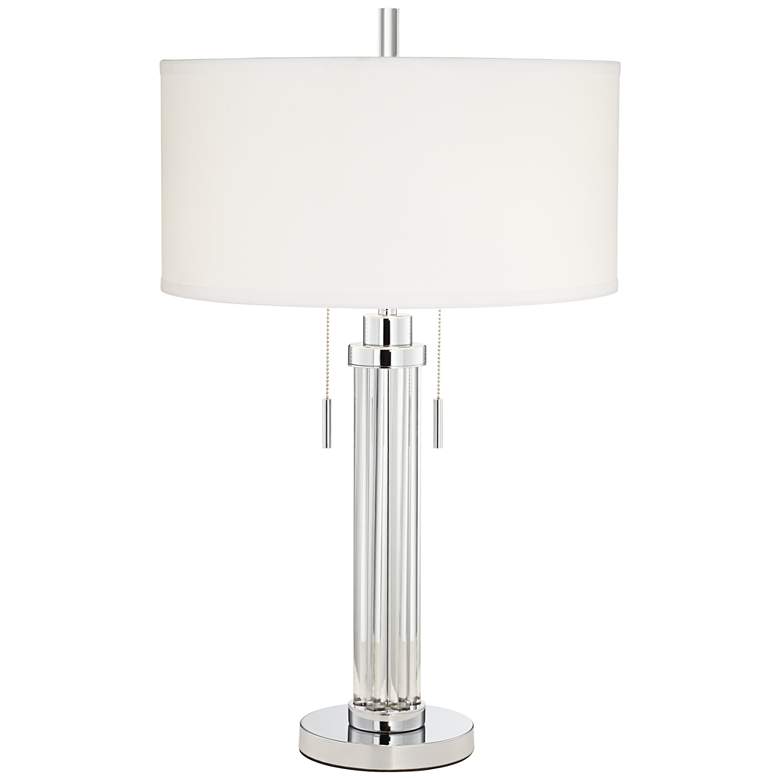 Possini Euro Cadence 30" Modern Glass Column Table Lamp