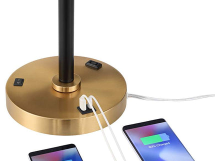 Possini Euro Carlyle USB Port and Outlet Modern Desk Lamps Set of 2