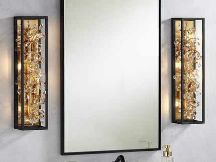 Possini Euro Carrine 24" High Black and Gold Bath Light Set of 2