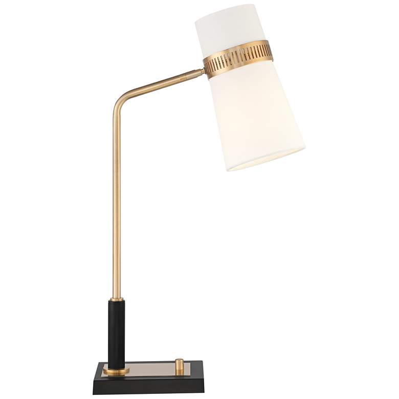 Possini Euro Cartwright 32" Antique Brass and Black USB Desk Lamp