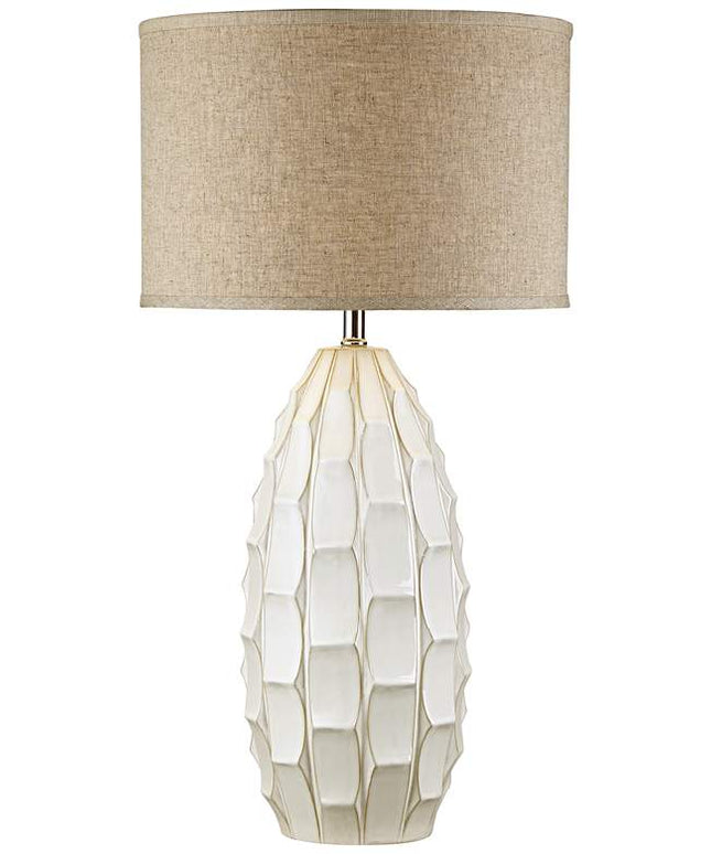 Possini Euro Cosgrove 32 3/4" Oval White Modern Ceramic Table Lamp