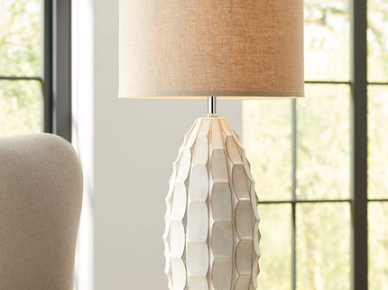 Possini Euro Cosgrove 32 3/4" Oval White Modern Ceramic Table Lamp