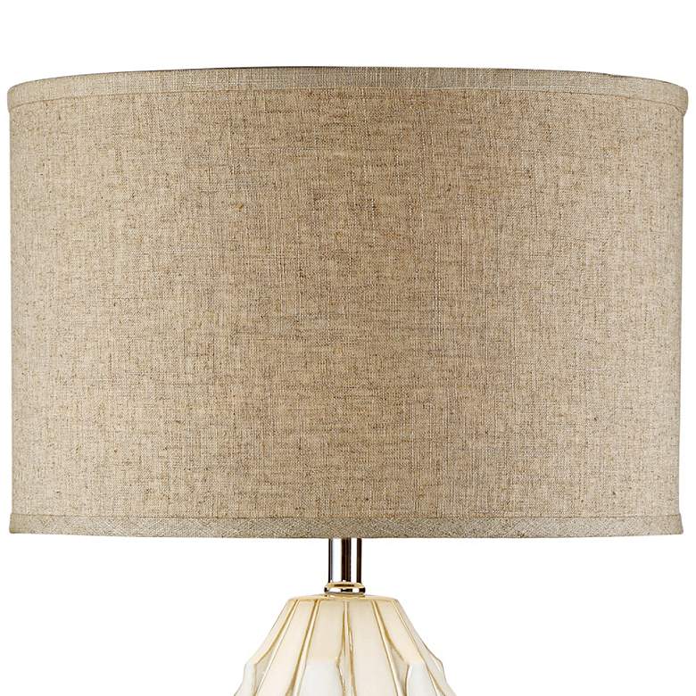 Possini Euro Cosgrove 32 3/4" Oval White Modern Ceramic Table Lamp