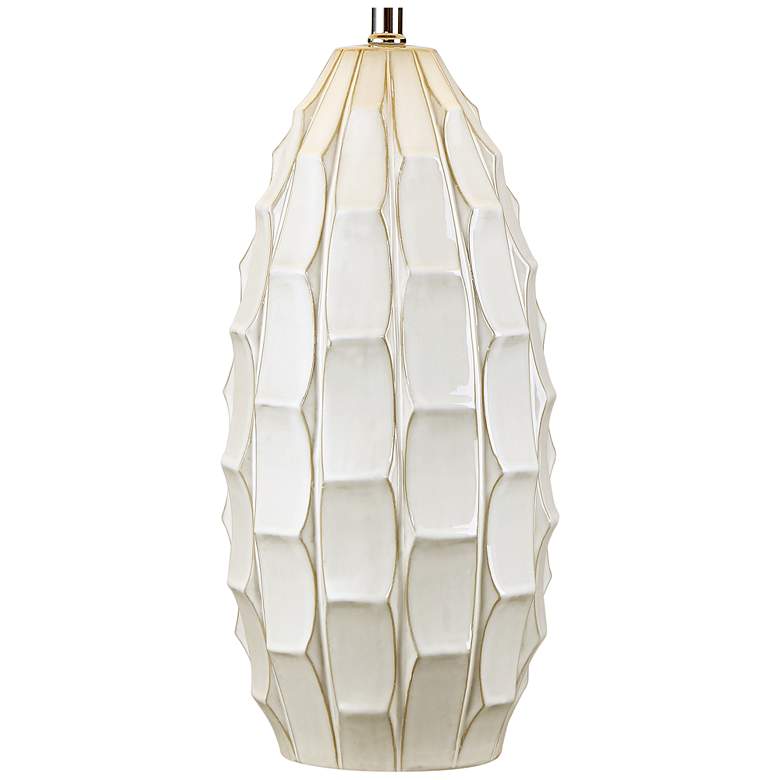 Possini Euro Cosgrove 32 3/4" Oval White Modern Ceramic Table Lamp