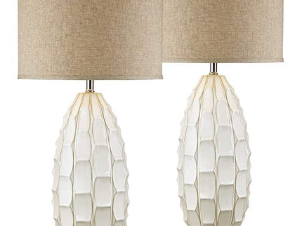 Possini Euro Cosgrove 32 3/4" White Modern Ceramic Lamps Set of 2