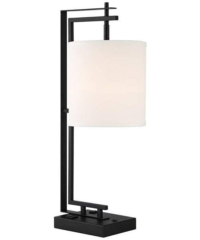 Possini Euro Covello 25" Modern Outlet and USB Desk Lamp