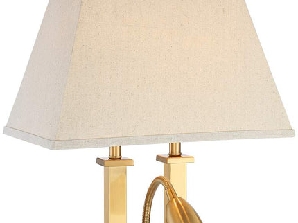 Possini Euro Deacon 26" Brass Gooseneck USB Port and Outlet Desk Lamp