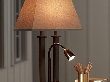 Possini Euro Deacon 26" Bronze Gooseneck USB and Outlet Desk Lamp