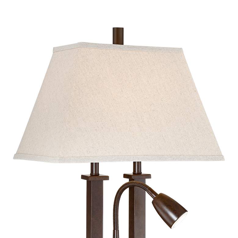 Possini Euro Deacon 26" Bronze Gooseneck USB and Outlet Desk Lamp