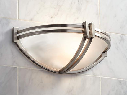 Possini Euro Deco Nickel 13 3/4" Wide Modern Wall Sconces Set of 2