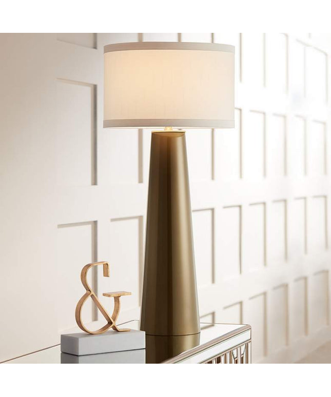 Possini Euro Design Karen 36" High Dark Gold Tall Glass Table Lamp