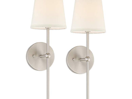 Possini Euro Elena 21" High Brushed Nickel Wall Sconce Set of 2