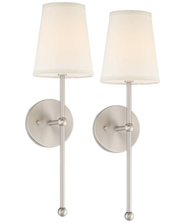 Possini Euro Elena 21" High Brushed Nickel Wall Sconce Set of 2
