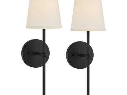 Possini Euro Elena 21" High Matte Black Wall Sconce Set of 2