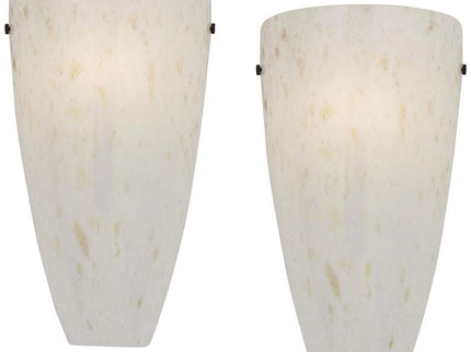 Possini Euro Emelle 13" High Amber Art Glass Wall Sconce Set of 2