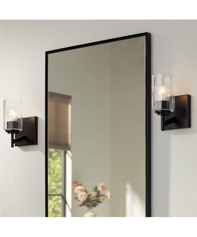 Possini Euro Evette 9 1/4" High Black Wall Sconce Set of 2