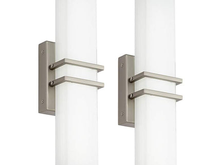 Possini Euro Exeter 17" High Nickel LED Bathroom Light Set of 2