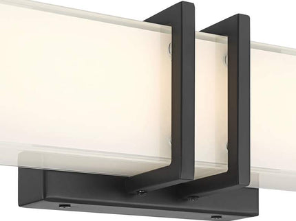 Possini Euro Exeter 17" Wide Black LED Bathroom Vanity Light Set of 2