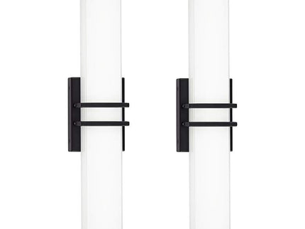 Possini Euro Exeter 24" High Black LED Bathroom Vanity Light Set of 2
