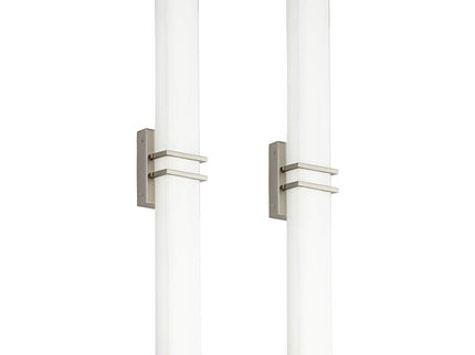 Possini Euro Exeter 36" High Nickel LED Modern Bathroom Light Set of 2